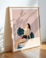 Shop Sunday Bohemian woman style Holiday Weekend Fashion Pastel Art Print & Canvas Print - exclusively certified at 83oranges.com by artist Uma Gokhale India