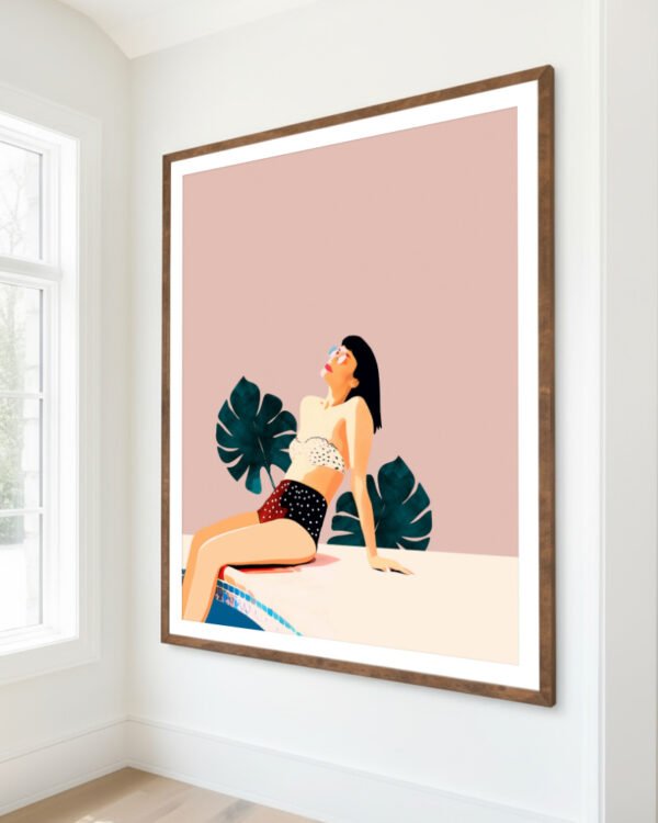 Shop Sunday Bohemian woman style Holiday Weekend Fashion Pastel Art Print & Canvas Print, Commercial digital license & Instant download printable - exclusively certified at 83oranges.com by artist Uma Gokhale India