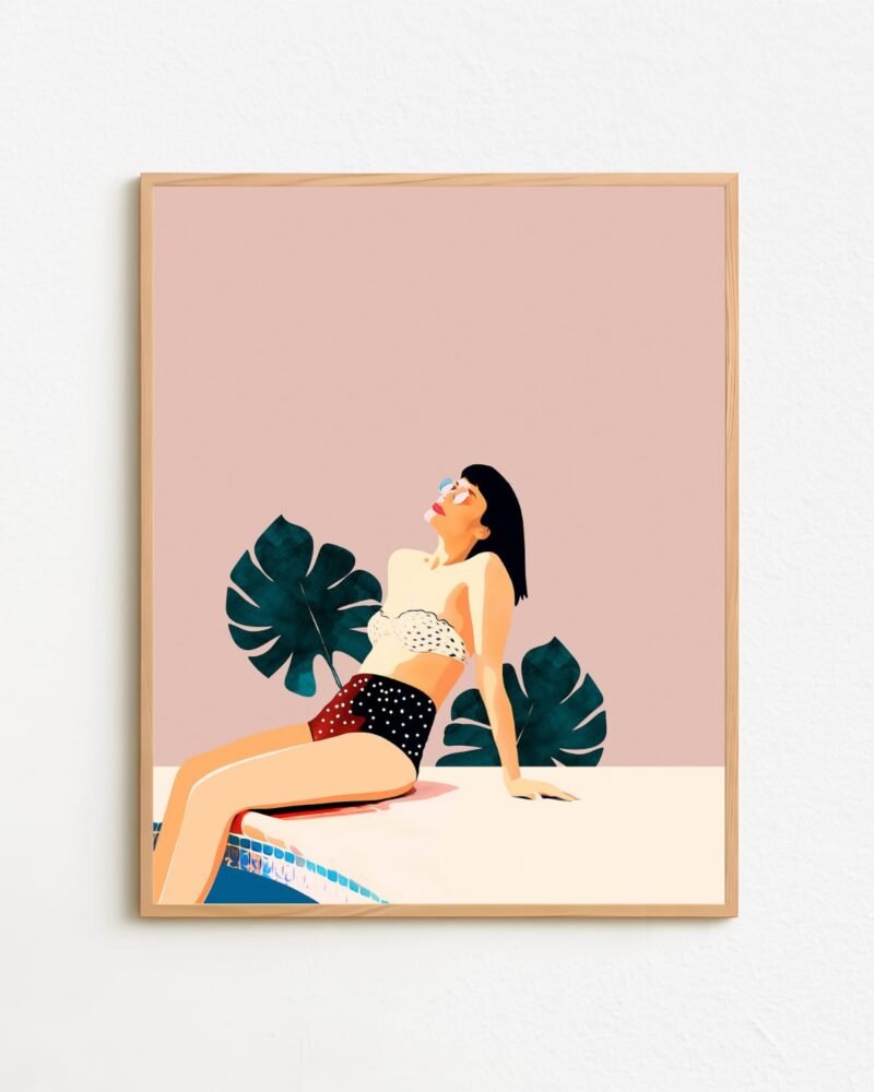 Shop Sunday Bohemian woman style Holiday Weekend Fashion Pastel Art Print & Canvas Print - exclusively certified at 83oranges.com by artist Uma Gokhale India