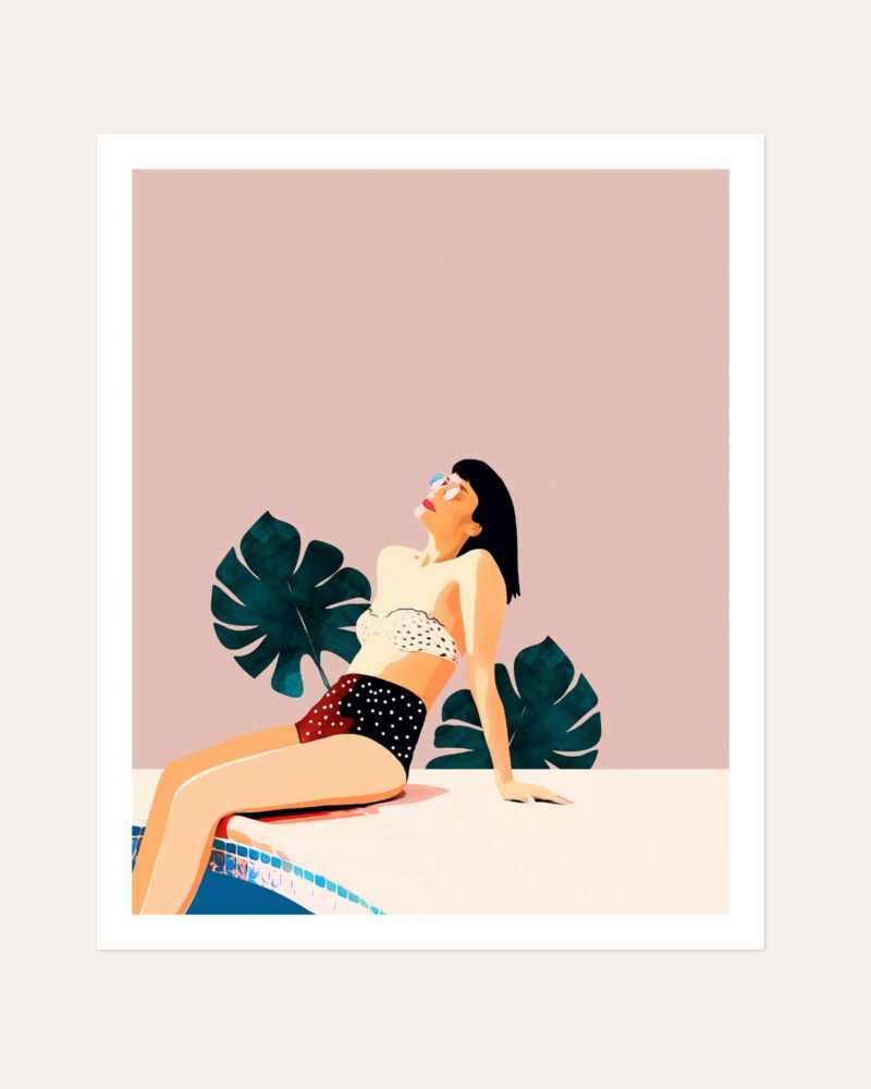 Shop Sunday Bohemian woman style Holiday Weekend Fashion Pastel Art Print & Canvas Print, Commercial digital license & Instant download printable - exclusively certified at 83oranges.com by artist Uma Gokhale India