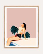 Shop Sunday Bohemian woman style Holiday Weekend Fashion Pastel Art Print & Canvas Print, Commercial digital license & Instant download printable - exclusively certified at 83oranges.com by artist Uma Gokhale India