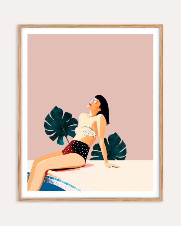 Shop Sunday Bohemian woman style Holiday Weekend Fashion Pastel Art Print & Canvas Print, Commercial digital license & Instant download printable - exclusively certified at 83oranges.com by artist Uma Gokhale India