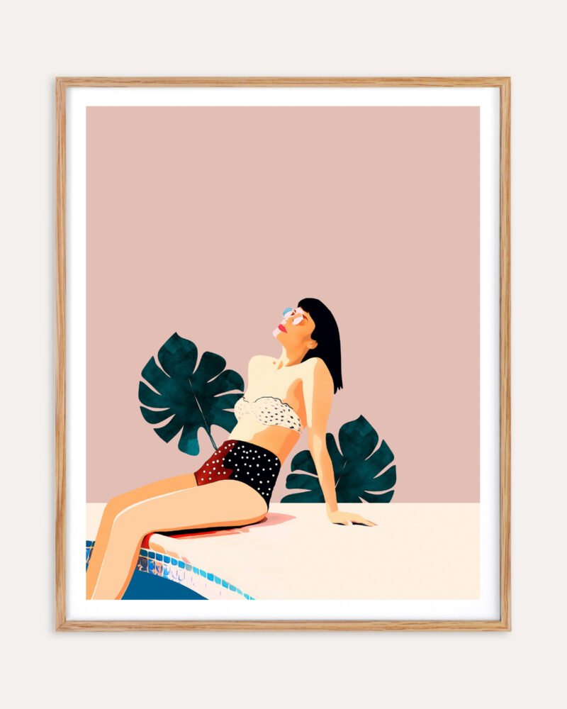 Shop Sunday Bohemian woman style Holiday Weekend Fashion Pastel Art Print & Canvas Print, Commercial digital license & Instant download printable - exclusively certified at 83oranges.com by artist Uma Gokhale India