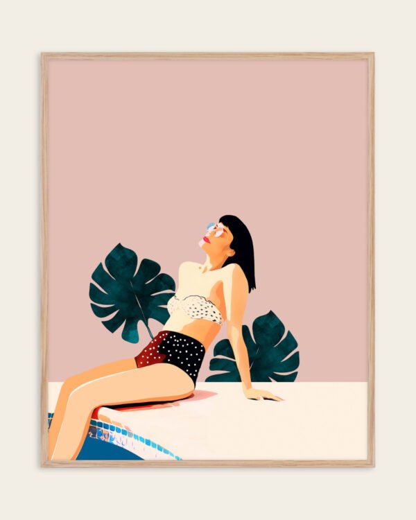 Shop Sunday Bohemian woman style Holiday Weekend Fashion Pastel Art Print & Canvas Print, Commercial digital license & Instant download printable - exclusively certified at 83oranges.com by artist Uma Gokhale India