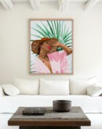 Shop Bohemian woman Tropical vacation Fashion Pastel Palm Travel summer Art Print & Canvas Print, Commercial digital license & Instant download printable - exclusively certified at 83oranges.com by artist Uma Gokhale India