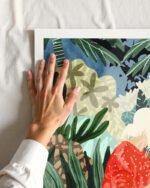 Shop bohemian woman Jungle watercolor Painting Art Print, Canvas Print, Commercial digital license & Instant downloads printable - available at 83oranges.com by artist Uma Gokhale India