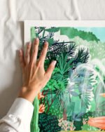 Shop The Fountain of Life Architectural Intricate Garden Painting Art Print, Canvas Print, Commercial digital License, Instant download printable - available at 83oranges.com by artist Uma Gokhale India