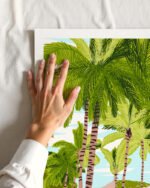 Shop Bohemian woman on the beach with Dalmatian dog pet Art Print & Canvas Print, Commercial digital license & Instant download printable - certified at 83oranges.com by artist Uma Gokhale India