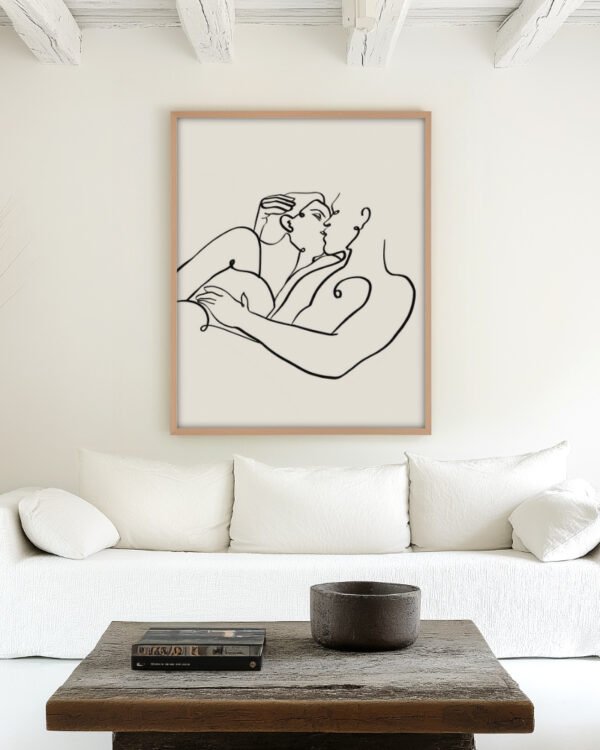 Shop The Kiss Art Print, canvas prints, Commercial digital license & Instant download printable by 83 Oranges.