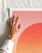 Shop soft gradient Abstract iridescent typography holograph meditation yoga motivational Art Print, Canvas Print, Commercial digital license & Instant download printable - exclusively certified at 83oranges.com by artist Uma Gokhale India