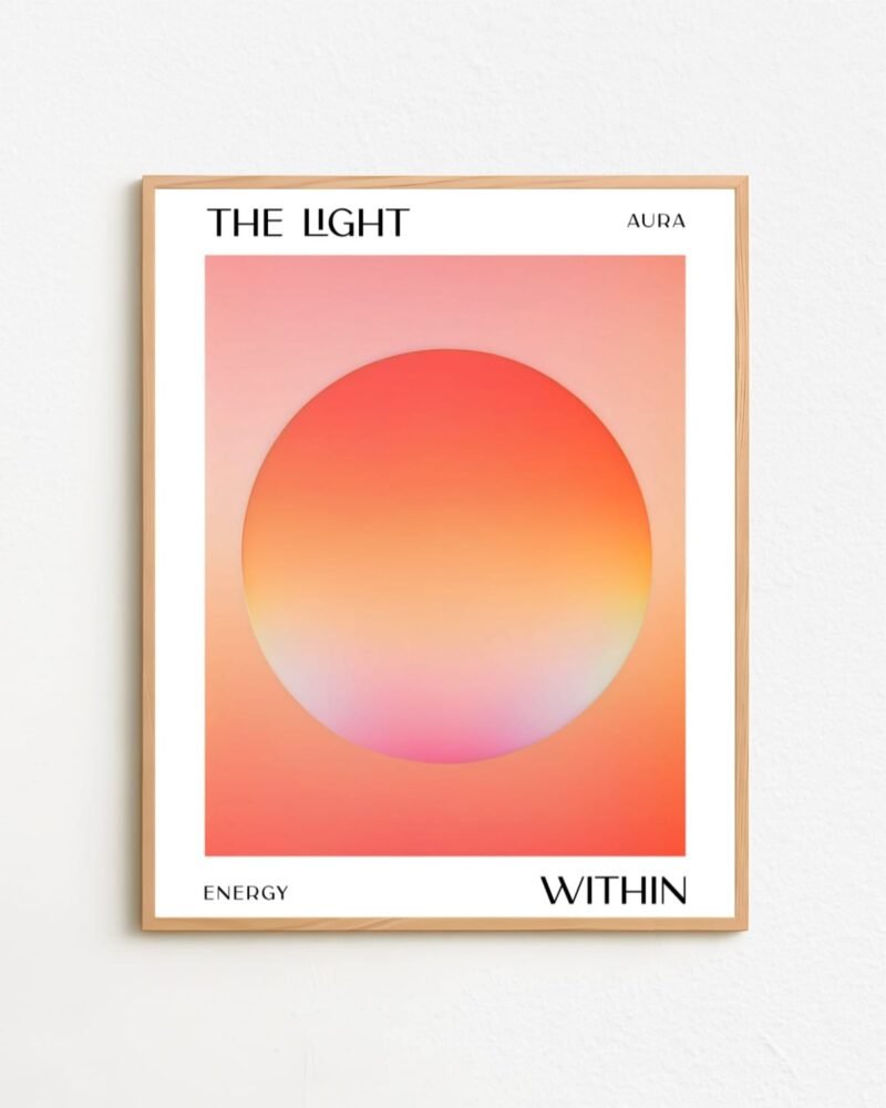 Shop soft gradient Abstract iridescent typography holograph meditation yoga motivational Art Print, Canvas Print - exclusively certified at 83oranges.com by artist Uma Gokhale India