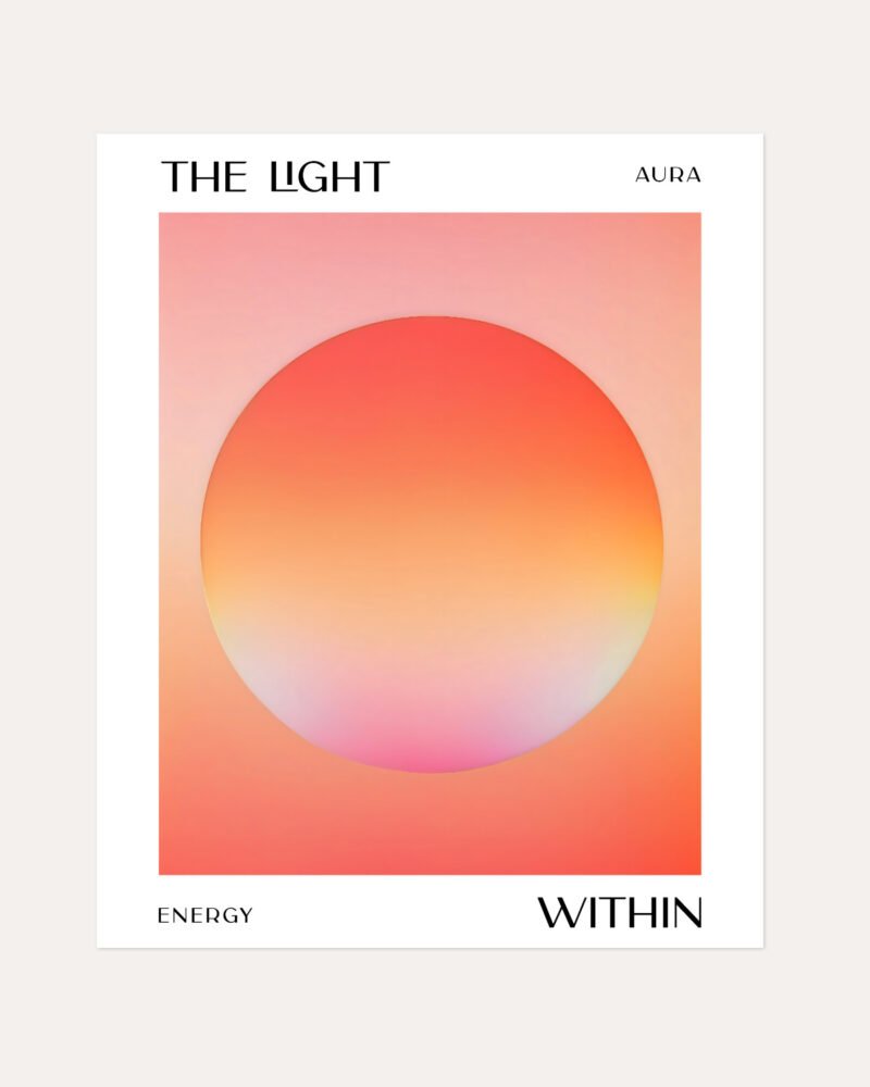 Shop soft gradient Abstract iridescent typography holograph meditation yoga motivational Art Print, Canvas Print, Commercial digital license & Instant download printable - exclusively certified at 83oranges.com by artist Uma Gokhale India