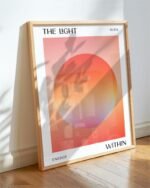Shop soft gradient Abstract iridescent typography holograph meditation yoga motivational Art Print, Canvas Print - exclusively certified at 83oranges.com by artist Uma Gokhale India