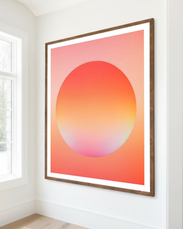 Shop soft gradient Abstract iridescent typography holograph meditation yoga motivational Art Print, Canvas Print, Commercial digital license & Instant download printable - exclusively certified at 83oranges.com by artist Uma Gokhale India