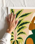 Colorful figurative contemporary wall art print title 'The Wait Is Long But My Dream Of You Does Not End' framed in a minimalist interior