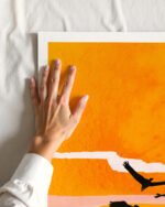 Shop time flies birds in space fly plants mars Painting Art Print, Canvas Print, Commercial digital license, instant download printable - available at 83oranges.com by artist Uma Gokhale India