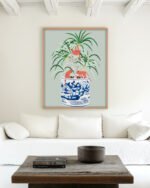 Shop Tropical bonsai strange plant & monkeys Painting Art Print, Canvas Print, Commercial digital license & Instant printable download - available at 83oranges.com by artist Uma Gokhale India