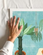 Shop Urban jungle boho woman with leopard tiger cheetah wild cat Art Print, Canvas Print, Commercial digital license & Instant printable download - available at 83oranges.com by artist Uma Gokhale India