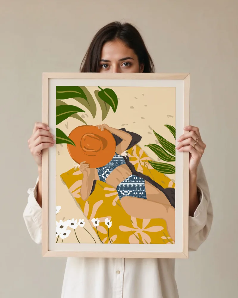 Shop modern bohemian summer beach painting Art Print, Canvas Print & Fabric Print - exclusively available at 83oranges.com by artist Uma Gokhale India