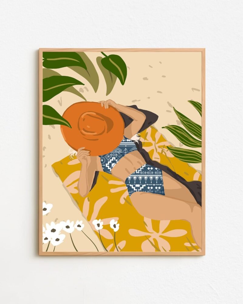 Shop modern bohemian summer beach painting Art Print, Canvas Print & Fabric Print - exclusively available at 83oranges.com by artist Uma Gokhale India