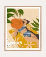 Shop modern bohemian summer beach painting Art Print, Canvas Print, Commercial digital license & instant download printable - available at 83oranges.com by artist Uma Gokhale India