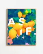 Shop As If Lemons Typography quote botanical illustration wellness Art Print, Canvas Print - exclusively certified at 83oranges.com by artist Uma Gokhale India