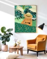 Shop Bohemian woman swimming pool summer fashion pose Art Print & Canvas Print - exclusively certified at 83oranges.com by artist Uma Gokhale India