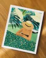 Shop Bohemian woman swimming pool summer fashion pose Art Print & Canvas Print - exclusively certified at 83oranges.com by artist Uma Gokhale India