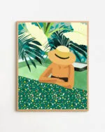 Shop Bohemian woman swimming pool summer fashion pose Art Print & Canvas Print - exclusively certified at 83oranges.com by artist Uma Gokhale India