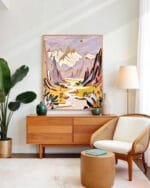 Shop pastel mountains landscape nature Painting Art Print, Canvas Print & Fabric Print - exclusively available at 83oranges.com by artist Uma Gokhale India