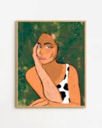 Shop woman portrait sincere bold fashion woman Liminal Quietude Art Print, Canvas Print, digital printable download - available at 83oranges.com by artist Uma Gokhale India