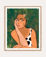 Shop Liminal Quietude Woman Portrait Art Print, Canvas Print, commercial digital license, instant download printable - available at 83oranges.com by artist Uma Gokhale India