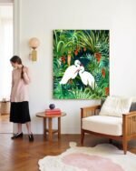 Shop Herons Jungle Watercolor Birds Animals Wildlife painting Art Print, Canvas Print, digital printable download - available at 83oranges.com by artist Uma Gokhale India