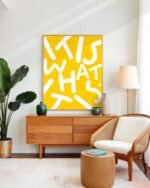 Shop Yellow Typography It is what it is lettering quote Art Print & Canvas Print - exclusively certified at 83oranges.com by artist Uma Gokhale India