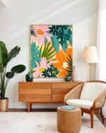 Shop juicy orange green watercolor Botanical Nature Painting Art Print, Canvas Print, digital printable download - available at 83oranges.com by artist Uma Gokhale India