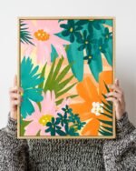 Shop juicy orange green watercolor Botanical Nature Painting Art Print, Canvas Print, digital printable download - available at 83oranges.com by artist Uma Gokhale India