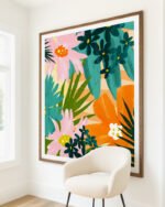 Shop juicy orange green watercolor Botanical Nature Painting Art Print, Canvas Print, Commercial digital license & Instant printable download - available at 83oranges.com by artist Uma Gokhale India