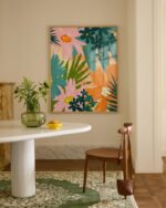Shop juicy orange green watercolor Botanical Nature Painting Art Print, Canvas Print, Commercial digital license & Instant printable download - available at 83oranges.com by artist Uma Gokhale India