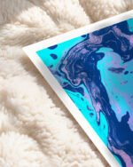 Shop Abstract Playful marble blue purple resin art Painting Art Print, Canvas Print, Commercial digital license & Instant download printable - certified & available to order online at 83oranges.com by artist Uma Gokhale India