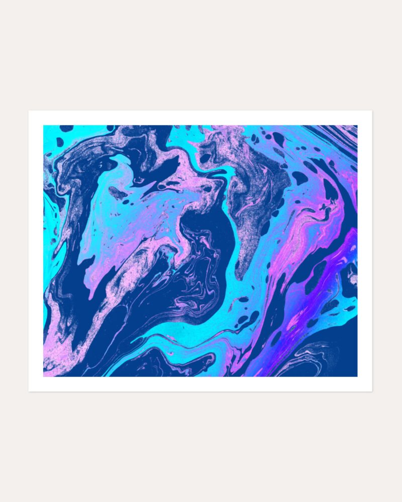 Shop Abstract Playful marble blue purple resin art Painting Art Print, Canvas Print, Commercial digital license & Instant download printable - certified & available to order online at 83oranges.com by artist Uma Gokhale India