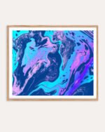 Shop Abstract Playful marble blue purple resin art Painting Art Print, Canvas Print, Commercial digital license & Instant download printable - certified & available to order online at 83oranges.com by artist Uma Gokhale India