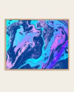 Shop Abstract Playful marble blue purple resin art Painting Art Print, Canvas Print, Commercial digital license & Instant download printable - certified & available to order online at 83oranges.com by artist Uma Gokhale India