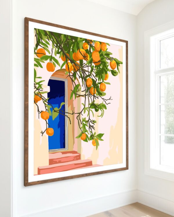 Shop Turkish Architecture Morocco Orange Tree Nature Art Print, Canvas Print, Commercial digital license & Instant download printable- exclusively available at 83oranges.com by artist Uma Gokhale India