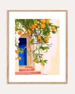 Shop Turkish Architecture Morocco Orange Tree Nature Art Print, Canvas Print, Commercial digital license & Instant download printable- exclusively available at 83oranges.com by artist Uma Gokhale India