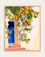 Shop Turkish Architecture Morocco Orange Tree Nature Art Print, Canvas Print, Commercial digital license & Instant download printable- exclusively available at 83oranges.com by artist Uma Gokhale India