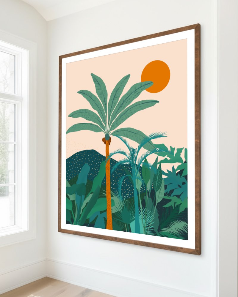 Shop Palm Vibes Vintage Botanical Nature tropical illustration Art Print, Canvas Print, Commercial digital license, Instant printable download - available at 83oranges.com by artist Uma Gokhale India Shop Palm Vibes Vintage Botanical Nature tropical illustration Art Print, Canvas Print, Commercial digital license, Instant printable download - available at 83oranges.com by artist Uma Gokhale India