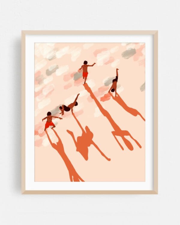 Shop free spirits freedom children on beach vacation Art Print & Canvas Print - exclusively certified at 83oranges.com by artist Uma Gokhale India