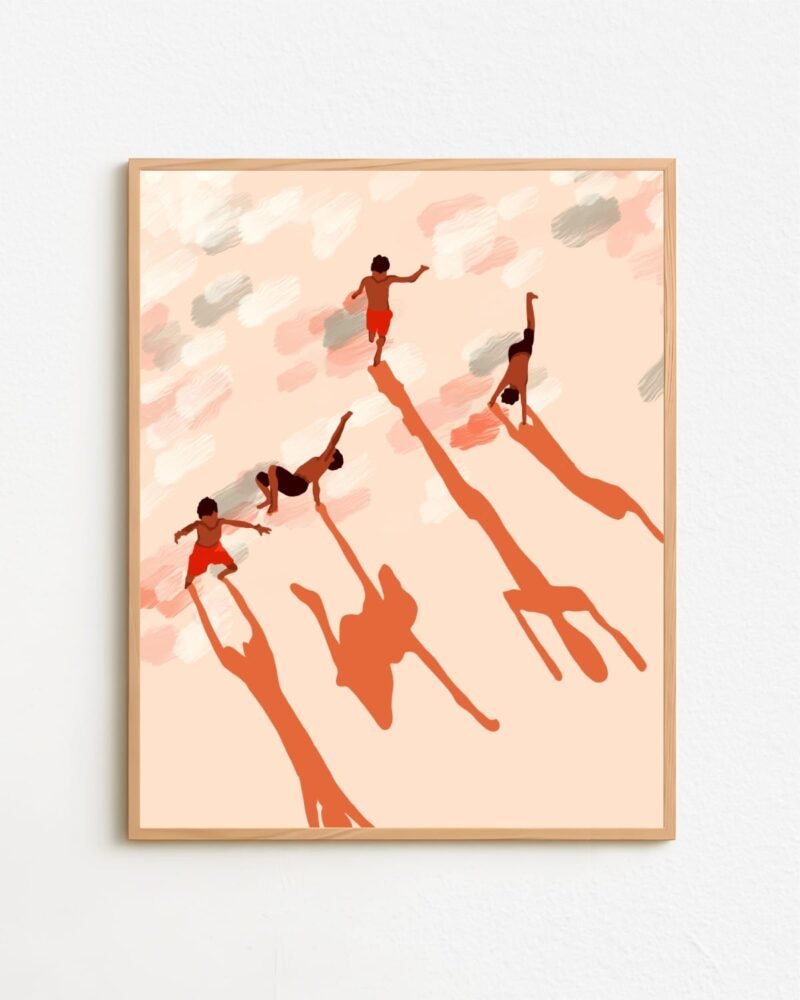 Shop free spirits freedom children on beach vacation Art Print & Canvas Print - exclusively certified at 83oranges.com by artist Uma Gokhale India