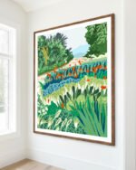 Shop botanical illustration garden nature landscape Art Print, Canvas Print, Commercial digital license & instant download printable - certified at 83oranges.com by artist Uma Gokhale India