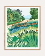 Shop botanical illustration garden nature landscape Art Print, Canvas Print, Commercial digital license & instant download printable - certified at 83oranges.com by artist Uma Gokhale India